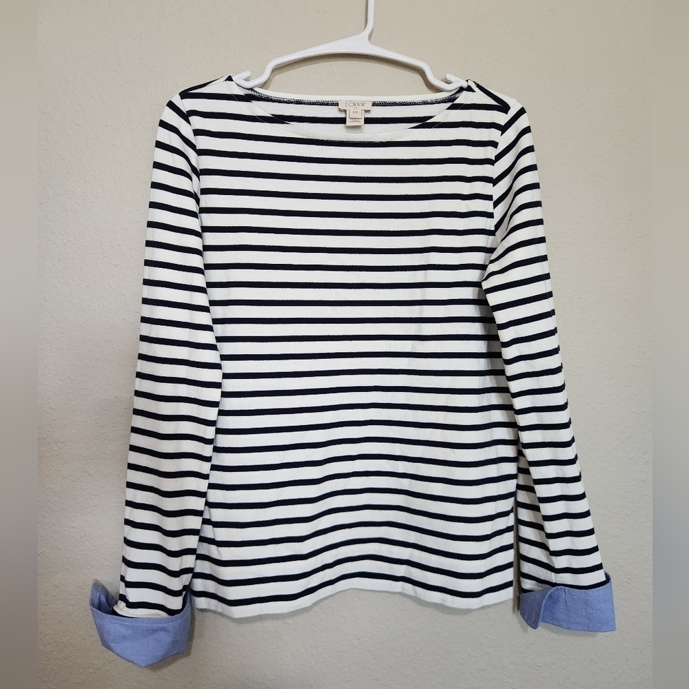 J.crew Striped Scoop Neck Top Size Xxs